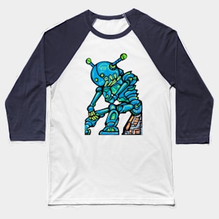 Thoughtful Thinking Cute Robot Baseball T-Shirt